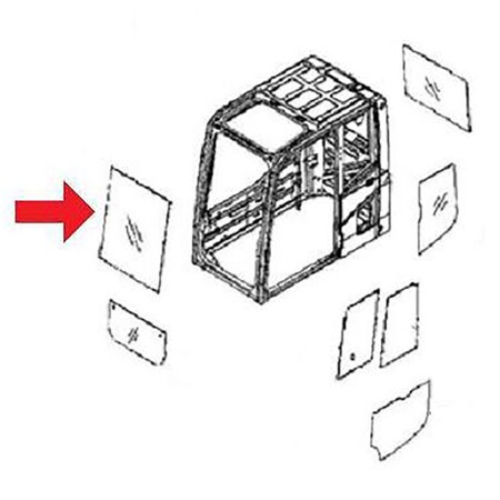 Aftermarket New Komatsu Excavator Front Cab Upper Windshield Glass 6 Series Plus 20Y-54-38122